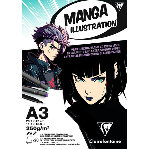 Clairefontaine glued pad Illustration Manga A3 250 g
