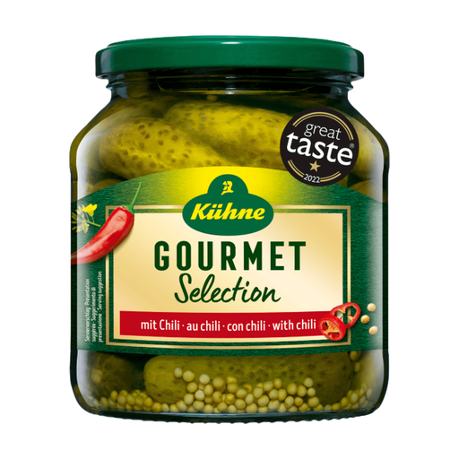 Kühne Gourmet Selection Gherkins with Chilli 580ml