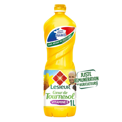1 L bottle of Lesieur Sunflower Heart sunflower oil