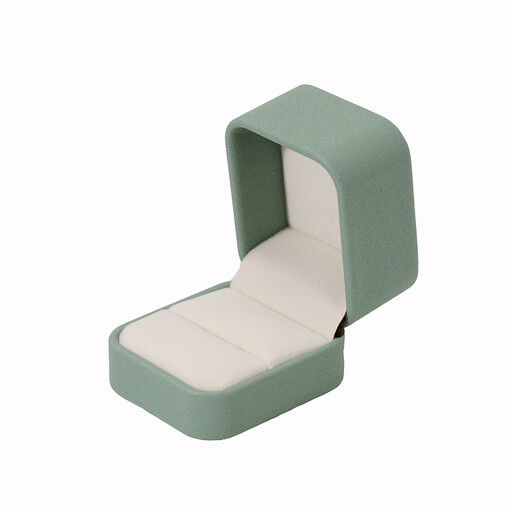 Oirlv PU Leather Ring Box Light Green Jewelry Box