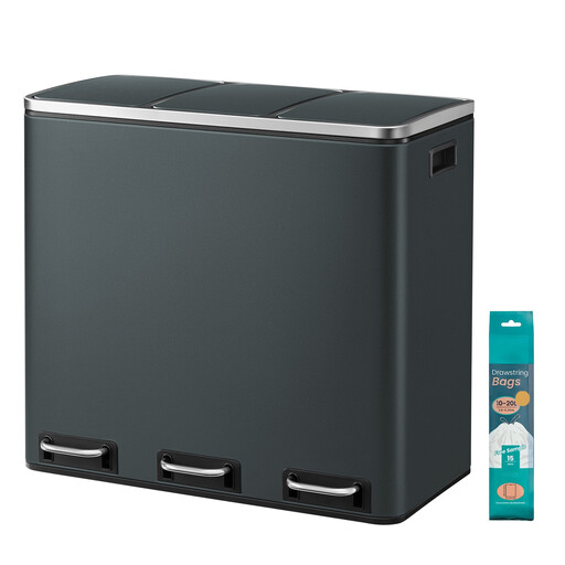 Ochama Triple Compartment Recycling Bin, 3 x 18L