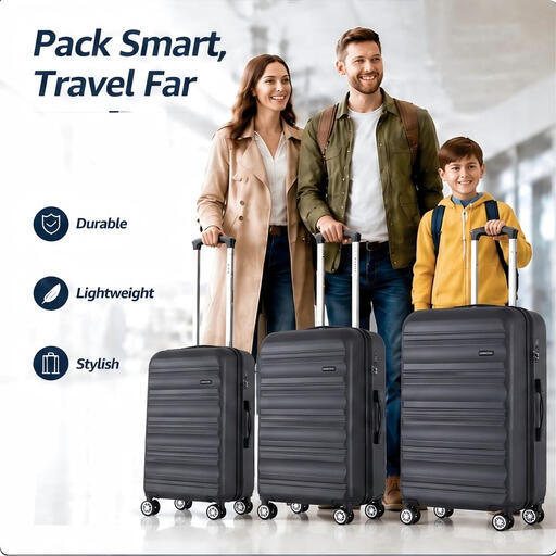 3 Piece ABS Hardshell Luggage Set 20/24/28 Inch