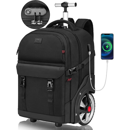 Trolley Backpack with Wheels, 50L