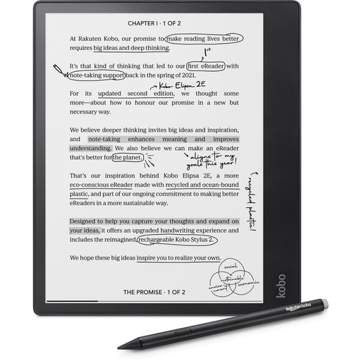 Kobo Elipsa 2E E-ink Reader with Kobo Stylus 2