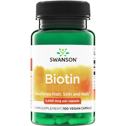 Swanson Biotin Hair Skin Nails 5000mcg Beauty Support Capsules