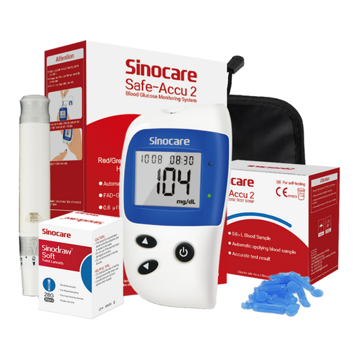 Sinocare Safe-Accu2 Blood Glucose Meter Kit