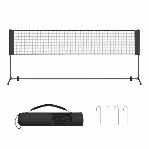 JOYFURNOS Badminton Net, Height Adjustable Volleyball Net, Portable Set for Tennis, Black
