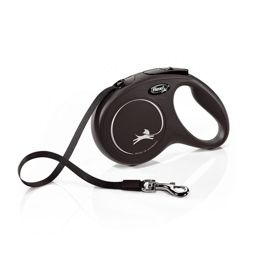 Flexi Classic Tape Leash, Black, M, 5m