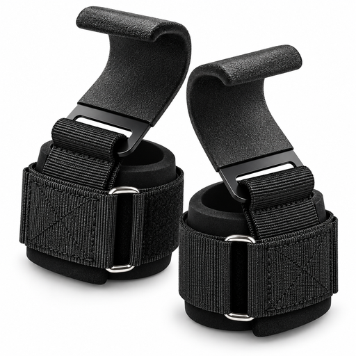 Assistants for strength training, non-slip and padded lifting straps