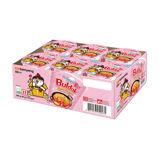 Samyang Buldak Hot Chicken Ramen Carbonara Small Bowl 80g six pack