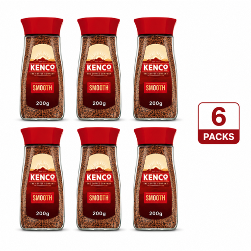Kenco Smooth instant coffee, six 200g jars