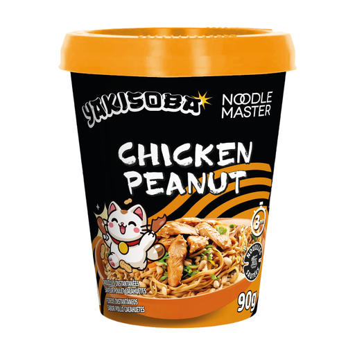 NOODLE MASTER Chicken Peanut Flavor Yakisoba Cup Noodles 90 g