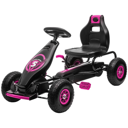 HOMCOM Pedal Go Kart in Pink and Black