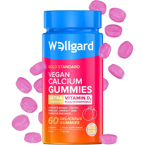 Wellgard Calcium + Vitamin D3 Vegan Bone Support Gummies