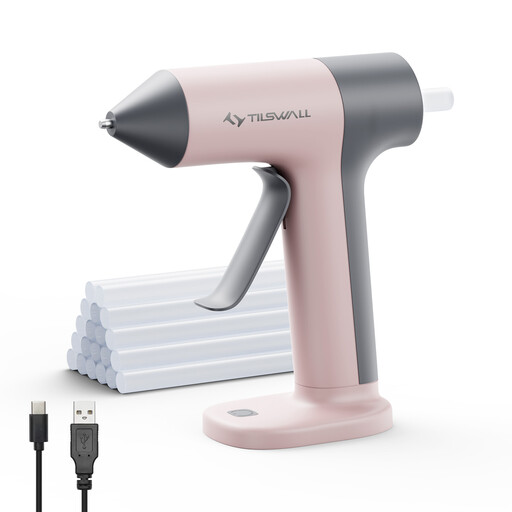 TILSWALL Cordless Hot Glue Gun in Pink