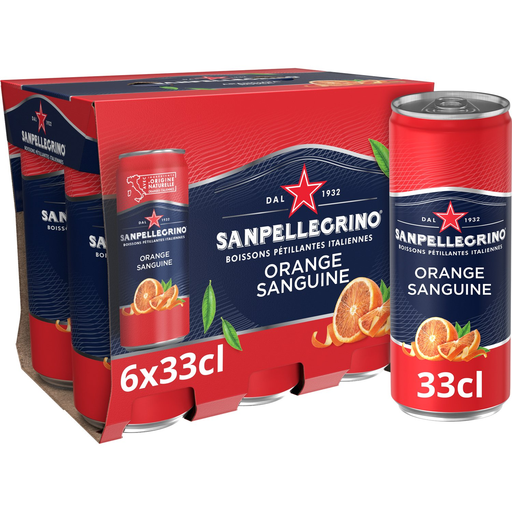 SAN PELLEGRINO Aranciata Rossa in a slim can