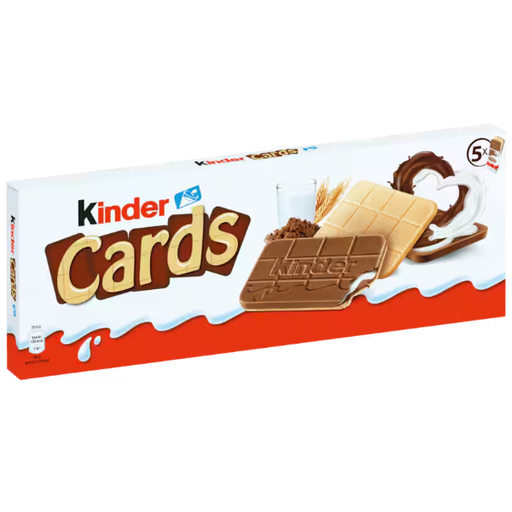 Kinder Cards Cocoa Wafer Biscuits 5x25.6g