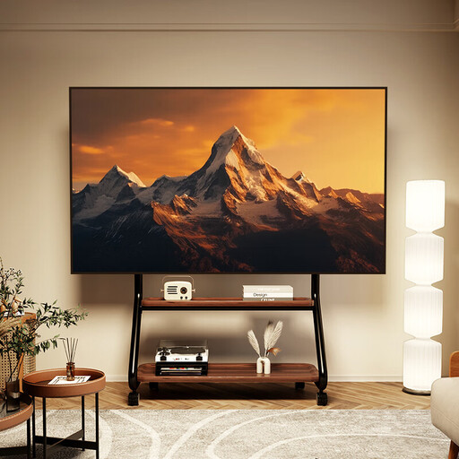 CNTSLNB+ Mobile TV Stand with Wood Shelf