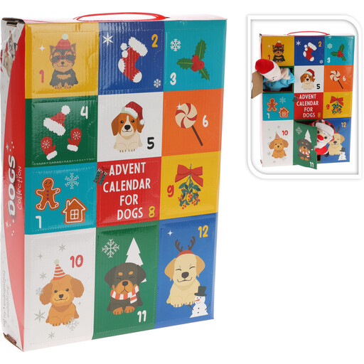 Koopman Dog Toy Advent Calendar Set - 12 pcs, Christmas Design
