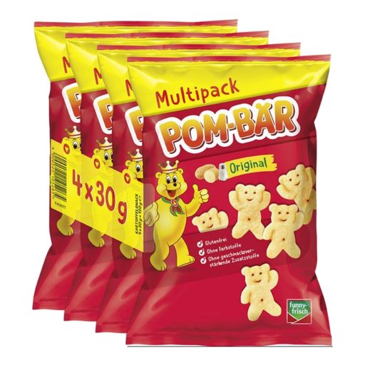 Pom-Bär Original potato snacks, four 30 g bags