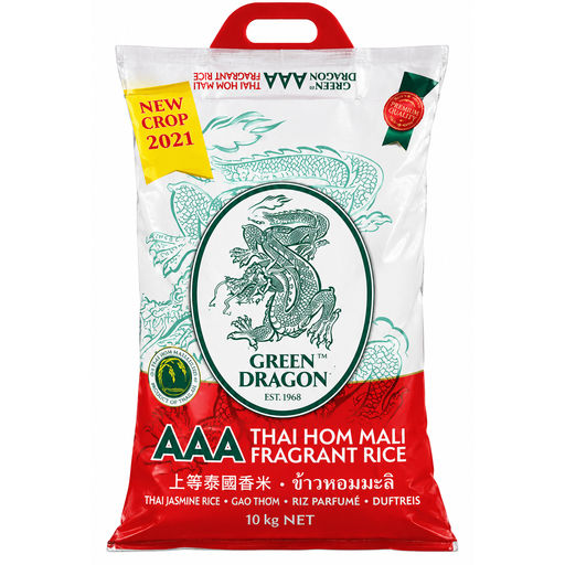 Green Dragon Thai jasmine rice, 10 kg bag