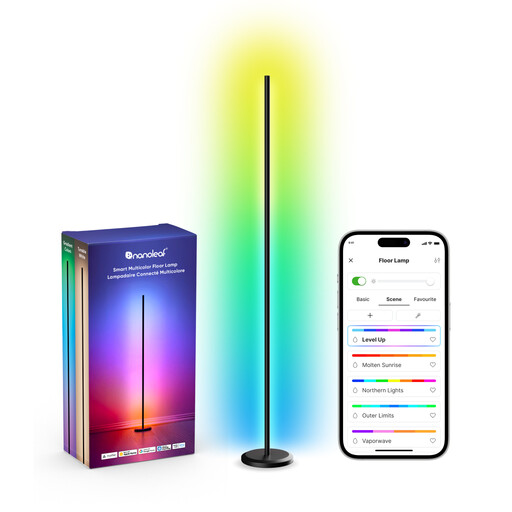 Nanoleaf Matter Smart Stehlampe Schwarz, RGB IC LED Floor Lamp Dimmbar