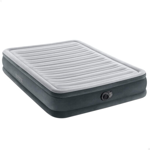 INTEX Comfortable Airbed 2-person 137x191x33cm, Built-in Electric Pump, FiberTech Technology,Grey