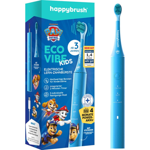 happybrush Eco Vibe Sound Toothbrush for Kids, Paw Patrol
