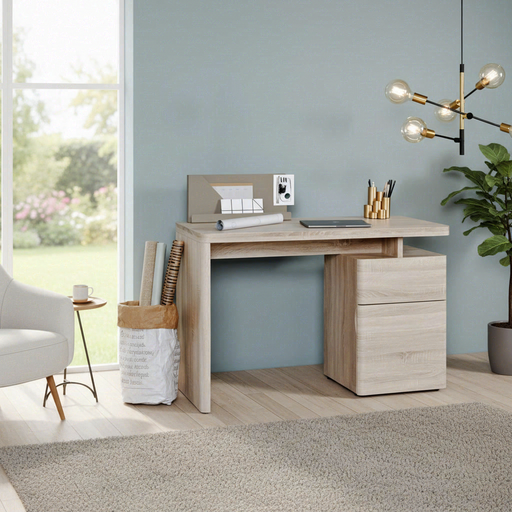 jahnke Montana Oak Eleganter und langlebiger Schreibtisch mit Stauraum, 120cm breit