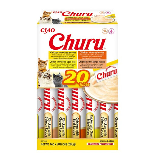 Inaba Churu Cat Pouches, Chicken + Beef Combo