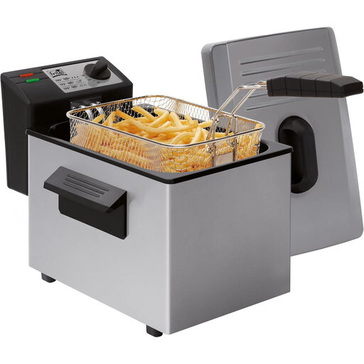 FRITEL Deep Fryer - A106 - Fryer with Anti-Dust Lid - Deep Fryer - Cool Zone - 3-5 People Fryer - 2400W - 4L