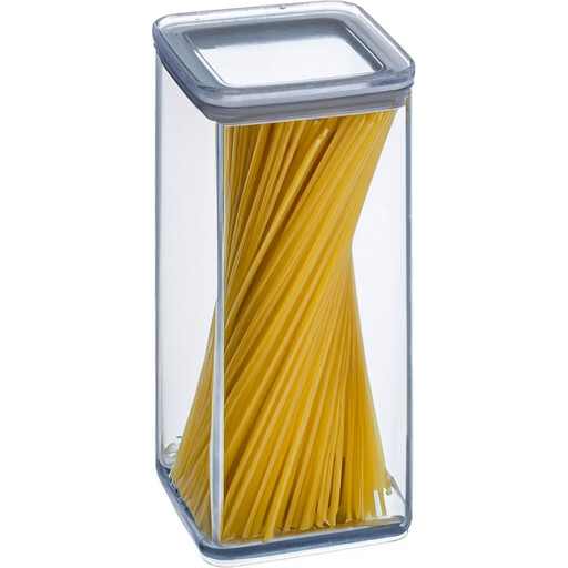 5five Flixo Square Plastic Storage Box - 1.5L, Transparent