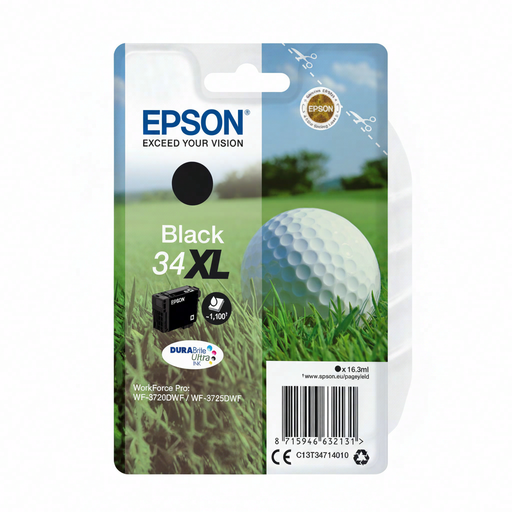 Epson Golf ball Singlepack Black 34XL DURABrite Ultra Ink