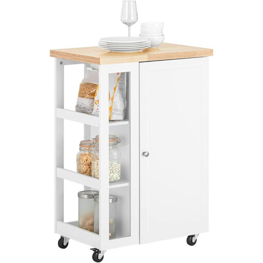SoBuy Kitchen Cart with 3 Shelves and Worktop