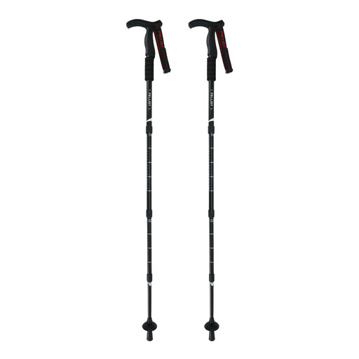 PELLIOT 4-section telescopic aluminum alloy trekking pole Black