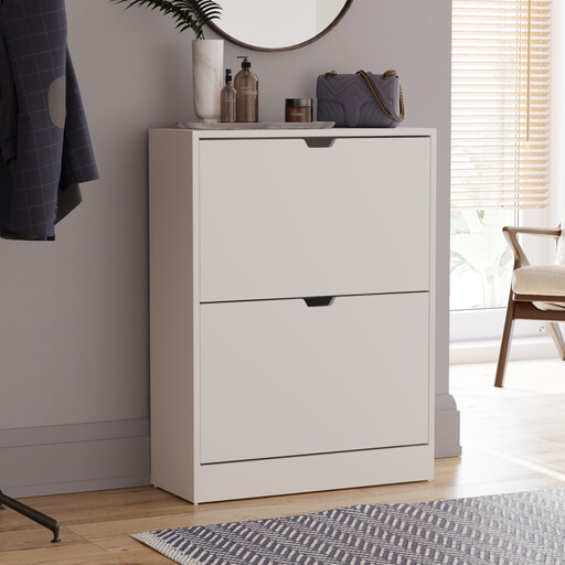 Vida Designs Shoe Cabinet 2 Doors White