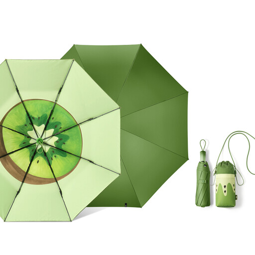 Beneunder BM397 Three-Fold Reinforced Black-Coated UV Protection Umbrella, Light Green Peach