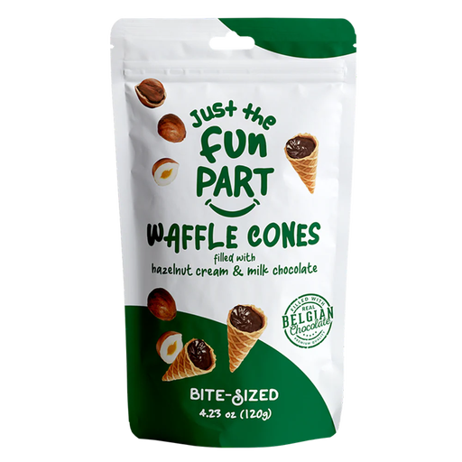 Bouchées cône gaufrette à la crème de noisette et chocolat au lait