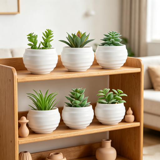 6Pcs 3.15in/8cm Succulents Plants Artificial in Pots