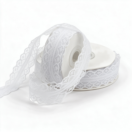 White lace ribbon for crafts, set of 2
