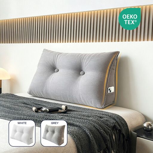 LeBonsoir Back Cushion - Reading Pillow for Bed and Sofa, Grey