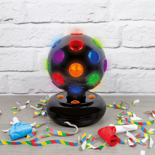 GLOBAL GIZMOS Table Lamp Party Ball Rotating Black/Multicolour Small