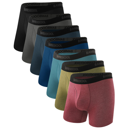 BAMBOO COOL Men's Underwear Breathable Boxer Briefs 7 Pack