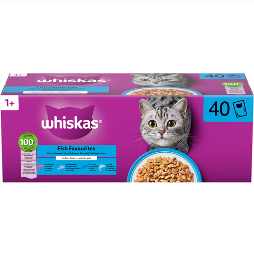 Whiskas 1+ Pouch Adult Jelly Fish Selection Multipack 40x85g