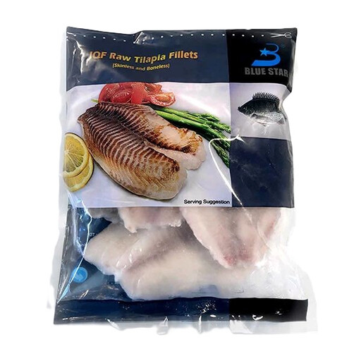 Blue Star Raw Tilapia Fillets, 140/200g, IQF, skinless and boneless, 720g net