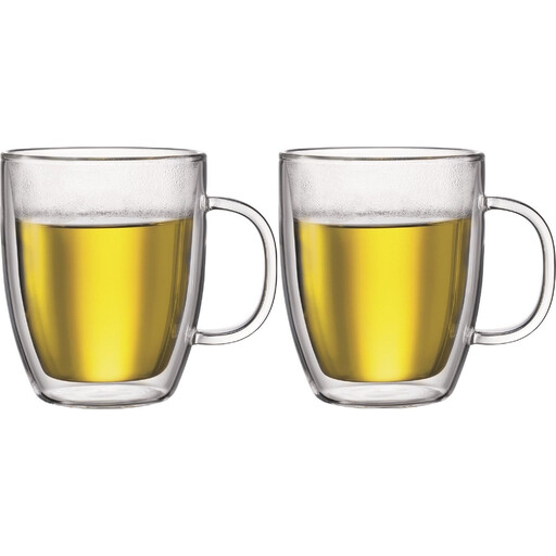 Bodum BISTRO Double Walled Thermo Glasses - Pack of 2, 450ml, Transparent