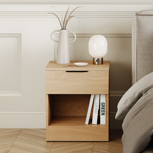 Vida Designs Bedside Table Trega 1 Drawer Pine