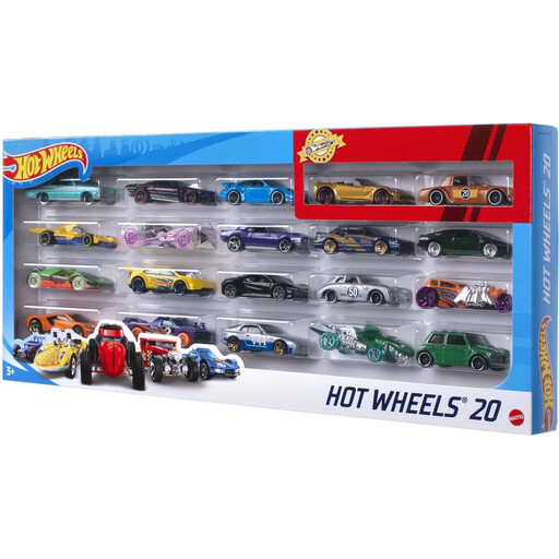Hot Wheels 20 Car Pack - 1:64 Scale, Metal
