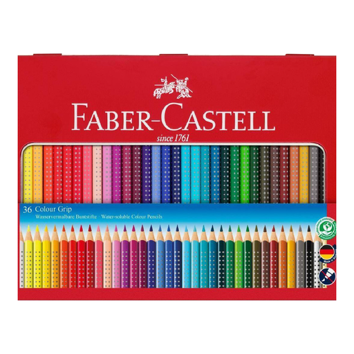 Faber-Castell Colour Grip Colour Pencil Tin of 36