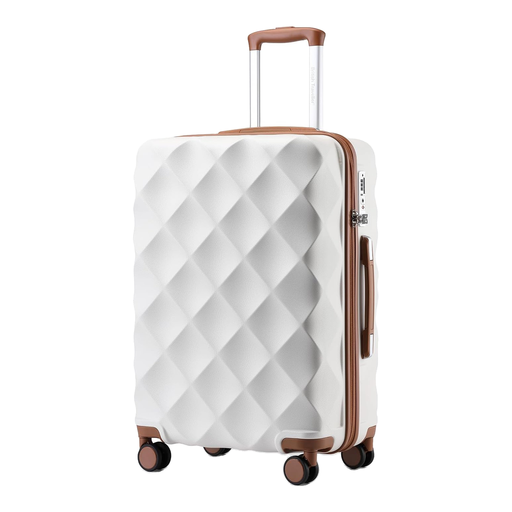 British Traveller Hard Shell Medium Suitcase in Creme